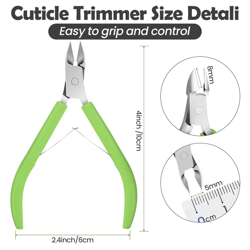 12 Pack Cuticle Nippers Upgraded Trimmer Kit with Non Slip Silicone Handle Stainless Steel Cuticle Cutter Clipper Manicure Tool for Nail Care Fingernails and Toenails - BeesActive Australia