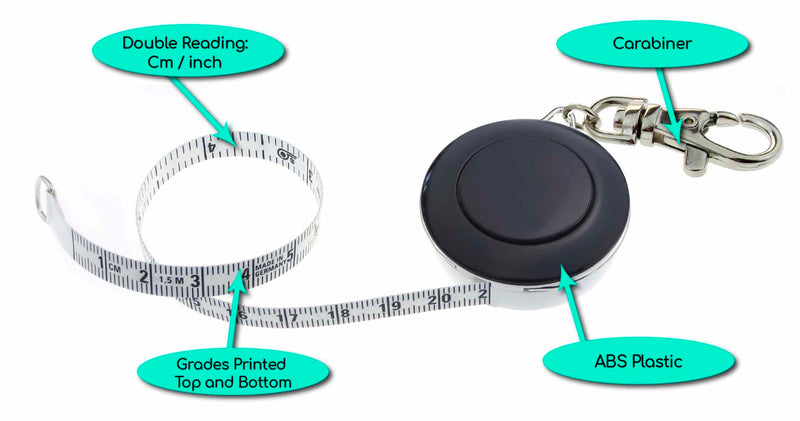 Slim Guide Skinfold Caliper Kit with Body Tape Measure, BMI Wheel, AnthroMetrix Software, Transport Bag and Multilingual Instruction Manual (Black) - BeesActive Australia
