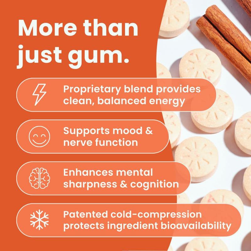NeuroGum Energy & Focus, Cinnamon, 12 Packs, 9 Pieces Each