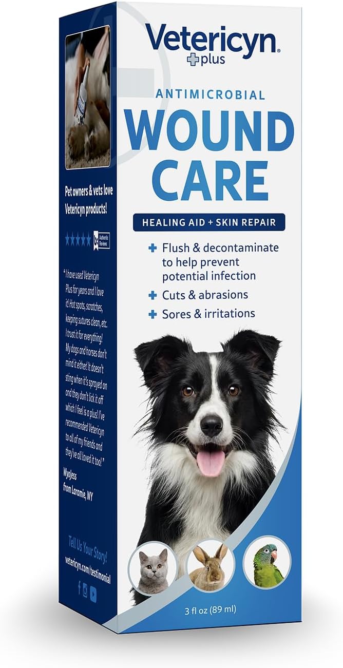 Vetericyn Plus All Animal Wound and Skin Care Spray. Cleans and Relieves Cuts, Abrasions, Irritations, and Sores. Non-Toxic, No Sting Formula. 3 oz - BeesActive Australia