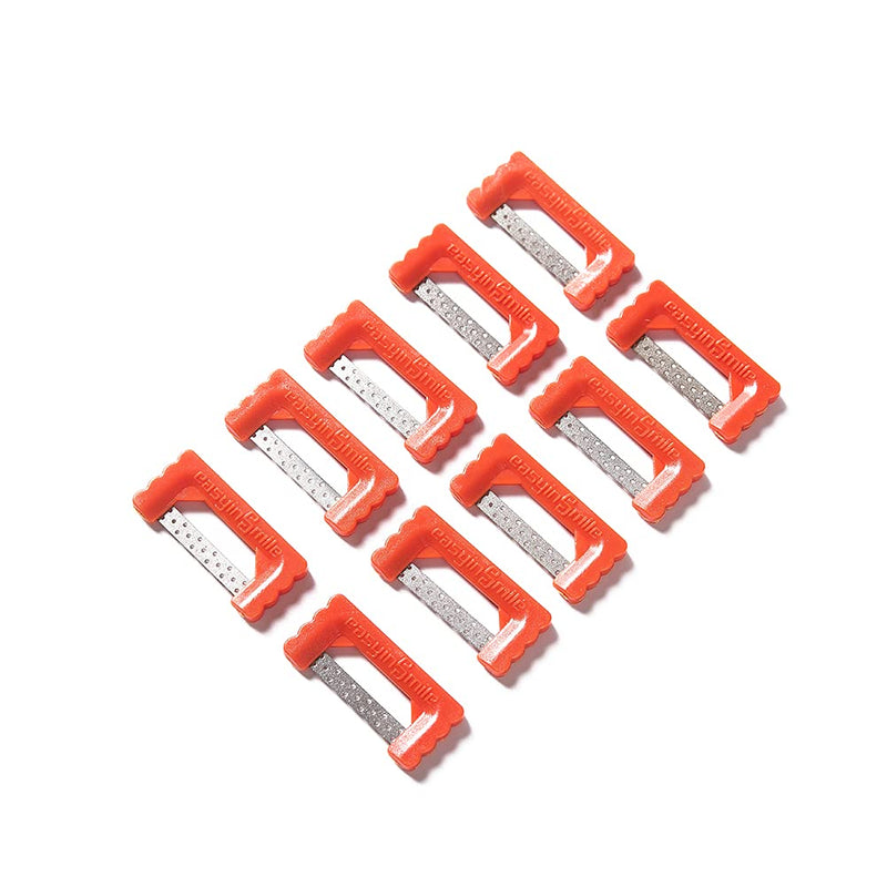 Orthodontic Interproximal Reduction Strips 10PCS Dental IPR/IR Striping System Teeth Polishing Strip Single-Hand Use Tooth Enamel Repair Kit (Red Color) Red Color