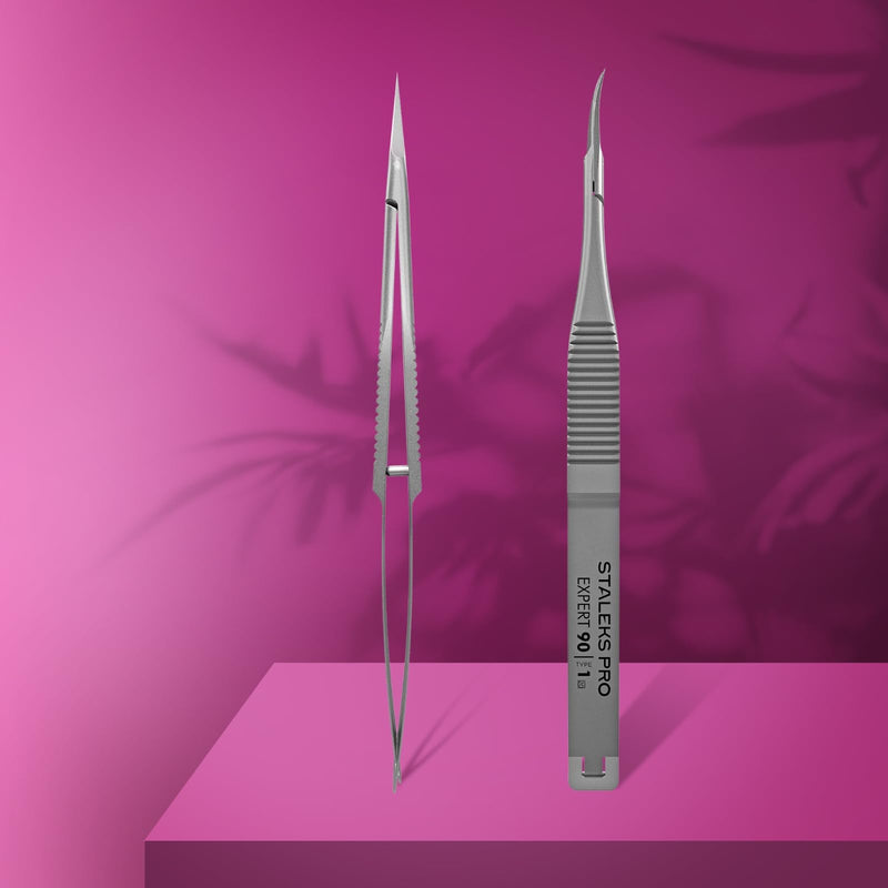 Staleks Pro EXPERT 90 Cuticle Micro Scissors – Miniature Blades – Straight Handle – Stainless Steel – Professional Manicure Tool - BeesActive Australia