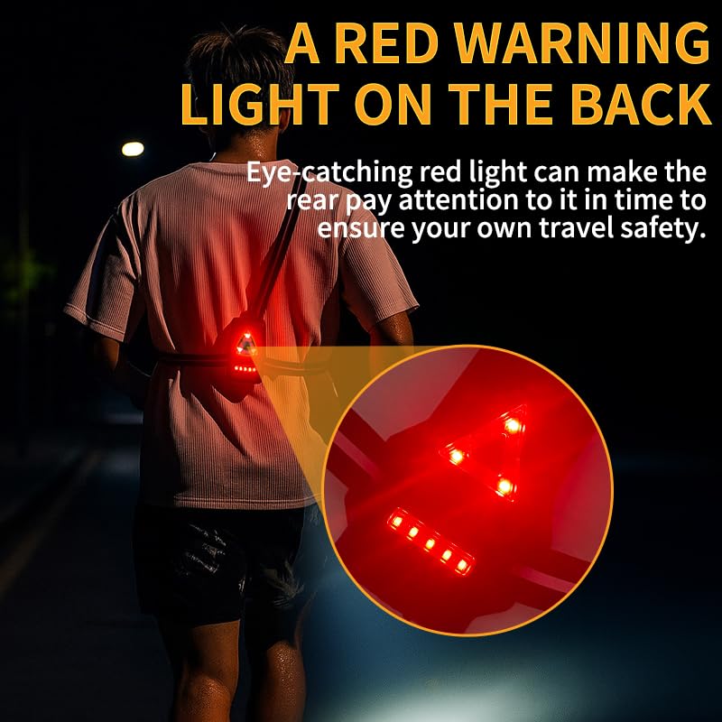 LED Reflective Vest Running Gear, Black Plastic Safety Vest with Headlight 5 Light 5 LED Light