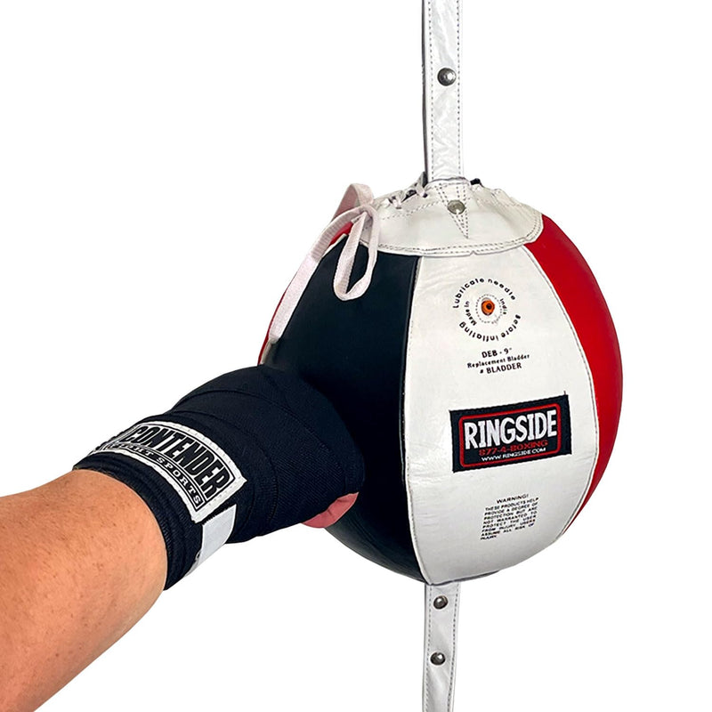 Ringside Leather Boxing Double End Bag Red/White/Black 5 inchs - BeesActive Australia