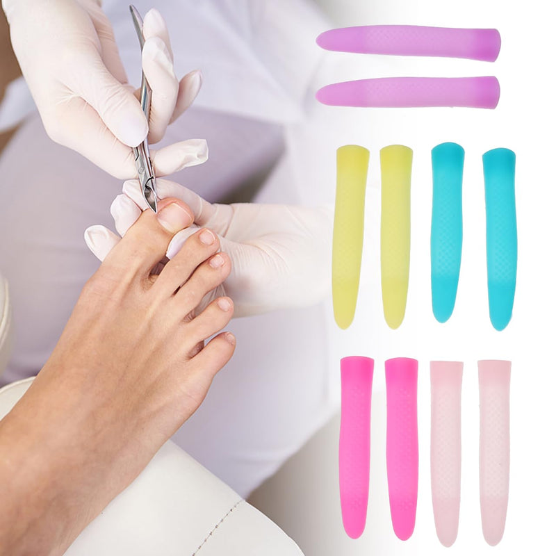 Mipcase Anti-Slip Silicone Handle Covers for Nail Cuticle Scissors 5 Pairs Nail Art Accessories Comfortable Grip Protective Sleeve for Manicure Pedicure Tools - BeesActive Australia