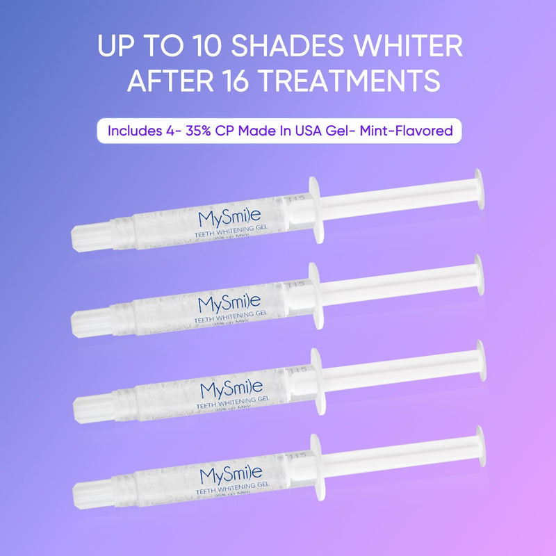 MySmile Deluxe 10 Min Teeth Whitening Kit with 28 LED Light, 35% Carbamide Peroxide Teeth Whitening Gel, Helps Remove Years of Stains from Coffee, Soda, Wines, Smoking, Food 10 Fl Oz (Pack of 1) - BeesActive Australia