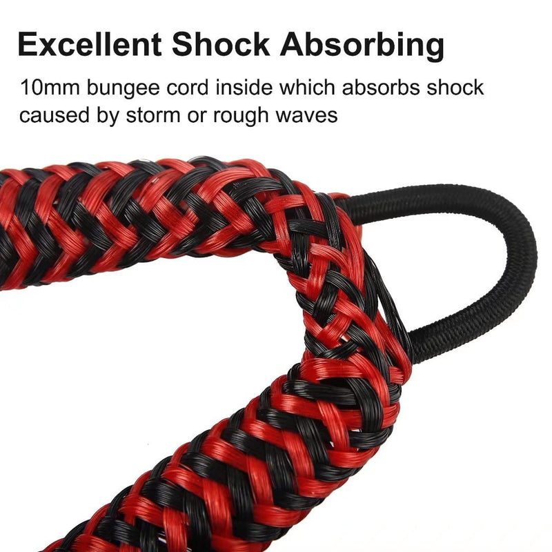 Bungee Dock Lines for Boat Shock Absorb Dock Tie Mooring Rope Boat Accessories 4-5.5 ft,4Pack (Black&Red) Black&Red - BeesActive Australia