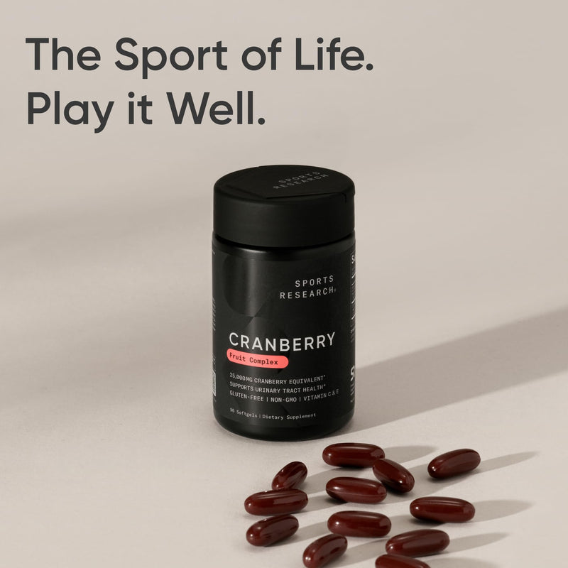 Sports Research® Cranberry Fruit Complex 500mg, 90 Softgels | Supports Urinary Tract Health* · Made with Pacran®­ & Vitamins C & E | Non-GMO, Gluten Free - 45 Servings
