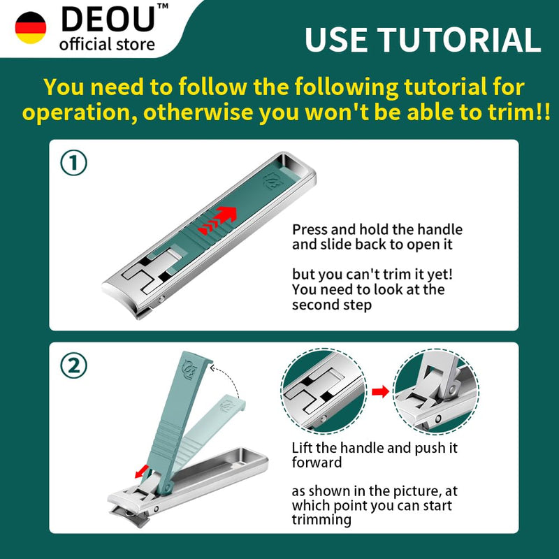 DEOU Folding Ultra-Thin Nail Clippers, Newly Upgraded Anti-Splash mini Stainless Steel Manicure Tool, take with You When Traveling, own Nail File, Men's and Women's Gifts (Nail Clippers + Gift Box) Portable Nail Clippers - BeesActive Australia