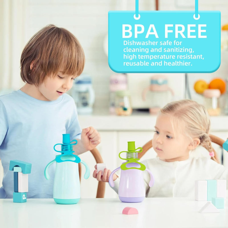 Toddler Cups Spill Proof,4PCS Baby Water Bottle Cap for Toddlers,No Spill Top Spout Replacement,Silicone Water Bottle Cap Spout Adapter - BeesActive Australia