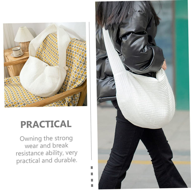 Breathable Canvas Pet Carrier Bag for Kittens Puppies Cross-Body Outdoor Pet Carrying Pouch Comfortable and Lightweight Kitten Storage Bag 43X29X11CM White - BeesActive Australia