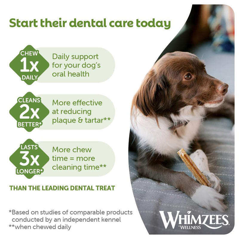 WHIMZEES Stix L, 6 Pieces – Dog Dental Stix, Size L, Dog Dental Sticks for Large Breeds, Natural and Grain Free, Rawhide-Free, Vegetarian, No Added Sugar Large Breed (18-27kg) Value Bag - 7 pieces