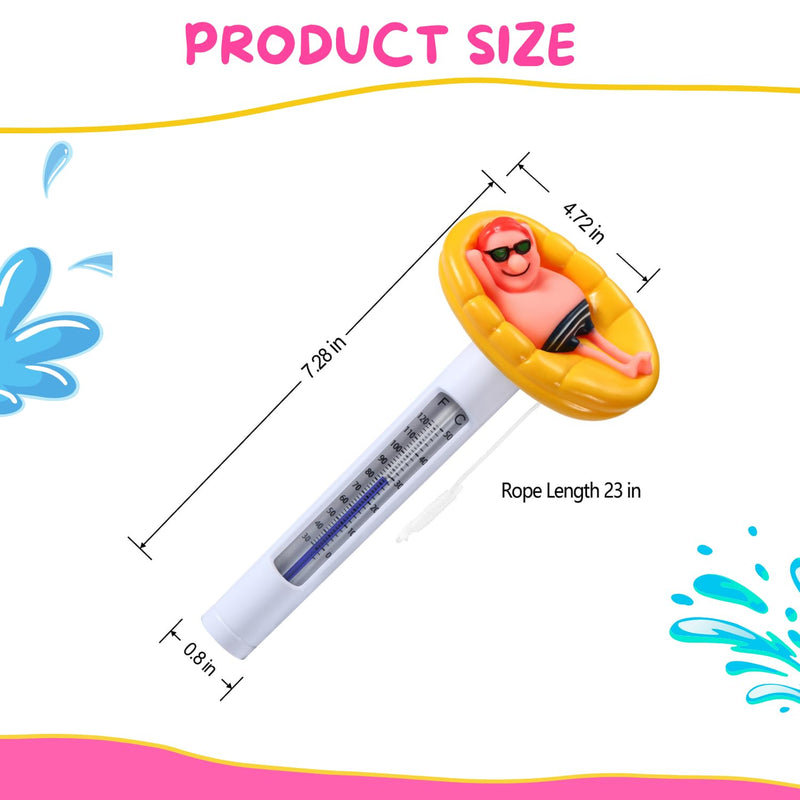 Pool Thermometer Large Floating Water Temperature Thermometers with String, Water Thermometer Aquarium,for Outdoor & Indoor Swimming Pools, Spas, Hot Tubs, Aquariums & Fish Ponds