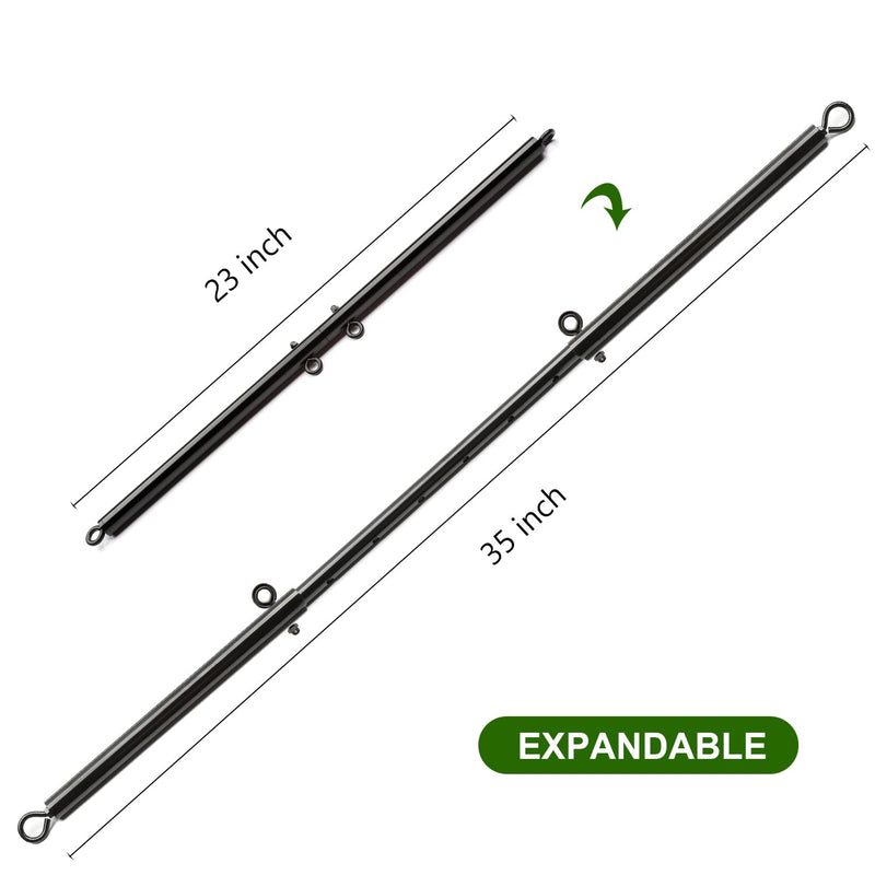 Black Spreader Pilates Exercise bar, Restore Pilates Bar with 4 Adjustable Strap, Exercise Guide, Home Yoga Training Fitness Gear, Stretching Exercise Tools Black Bar+Blue Strap