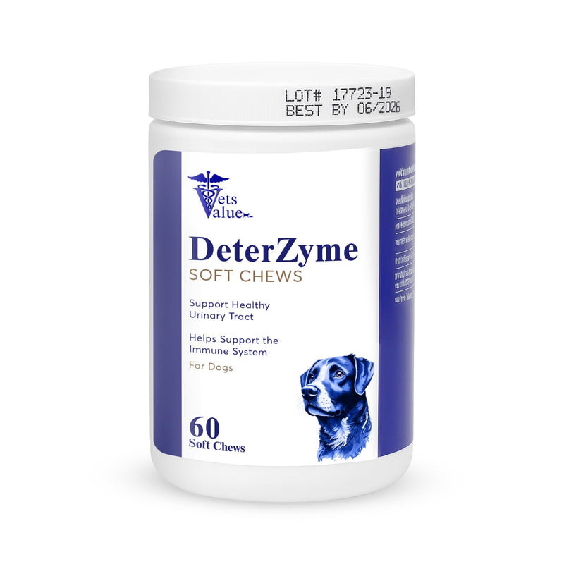 DeterZyme Stool Eating Deterrent for Dogs – 60 Soft Chews – Helps Discourage Stool Consumption – with Digestive Enzymes, Prebiotics, and Natural Herbal Blend – Supports Gut Health & Breath Freshening