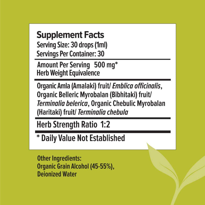 Banyan Botanicals Triphala Liquid Herbal Extract – Organic Triphala Extract with Amla, Haritaki & Bibhitaki – for Daily Detox, Regularity & Rejuvenation* – 1oz. – Non-GMO Sustainably Sourced Vegan - BeesActive Australia