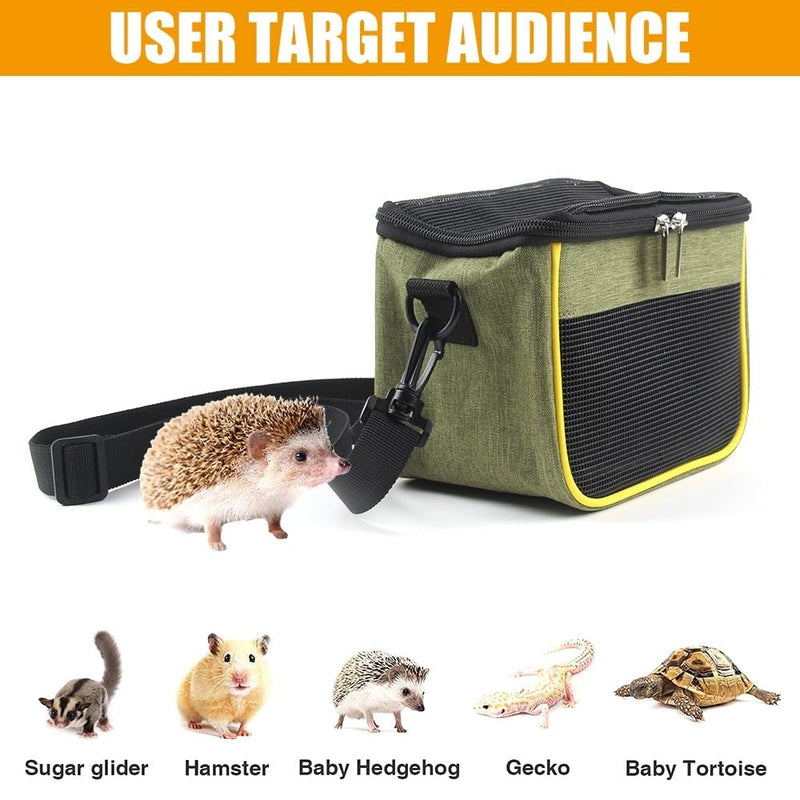MiOYOOW Hamster Carrying Bag, Breathable Guinea Pig Carrying Bag, Portable Small Animal Travel Cage for Small Animals Hamsters Sugar Gliders Squirrels Gerbils Rabbits Kittens L - BeesActive Australia