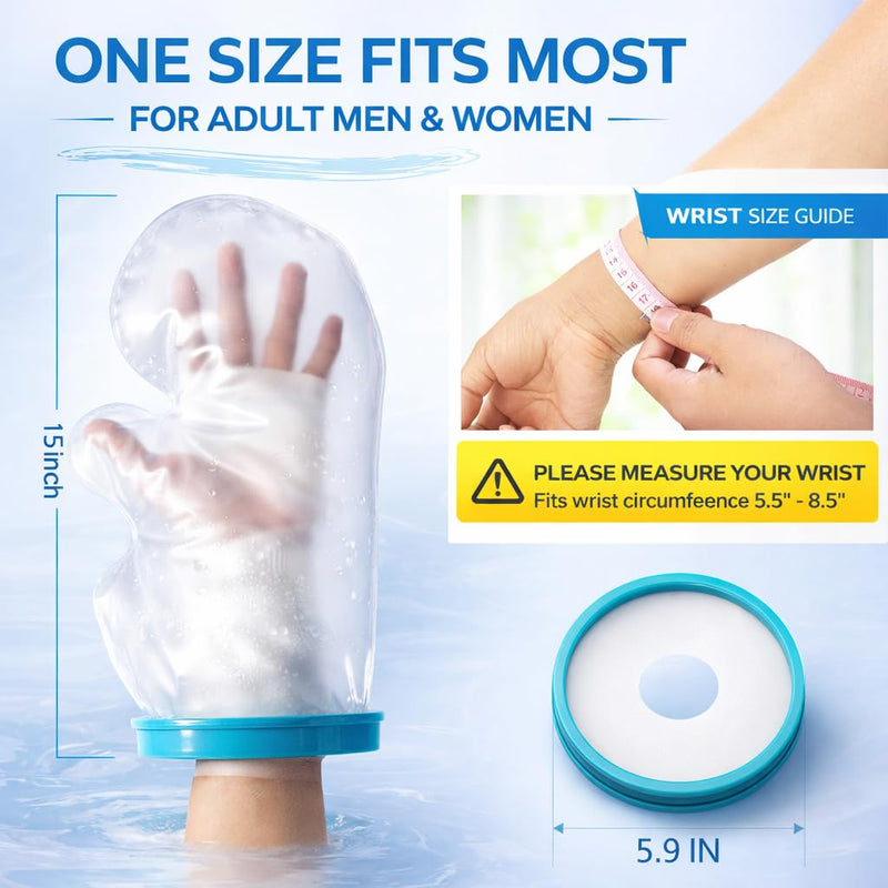 Waterproof Hand Cast Cover for Shower Adult, Reusable Watertight Wrist Protector for After Surgery Broken Hand Finger, Medical Grade Comfortable Bandage Sleeve Bag for Burns Wound [2026 Upgrade] - BeesActive Australia