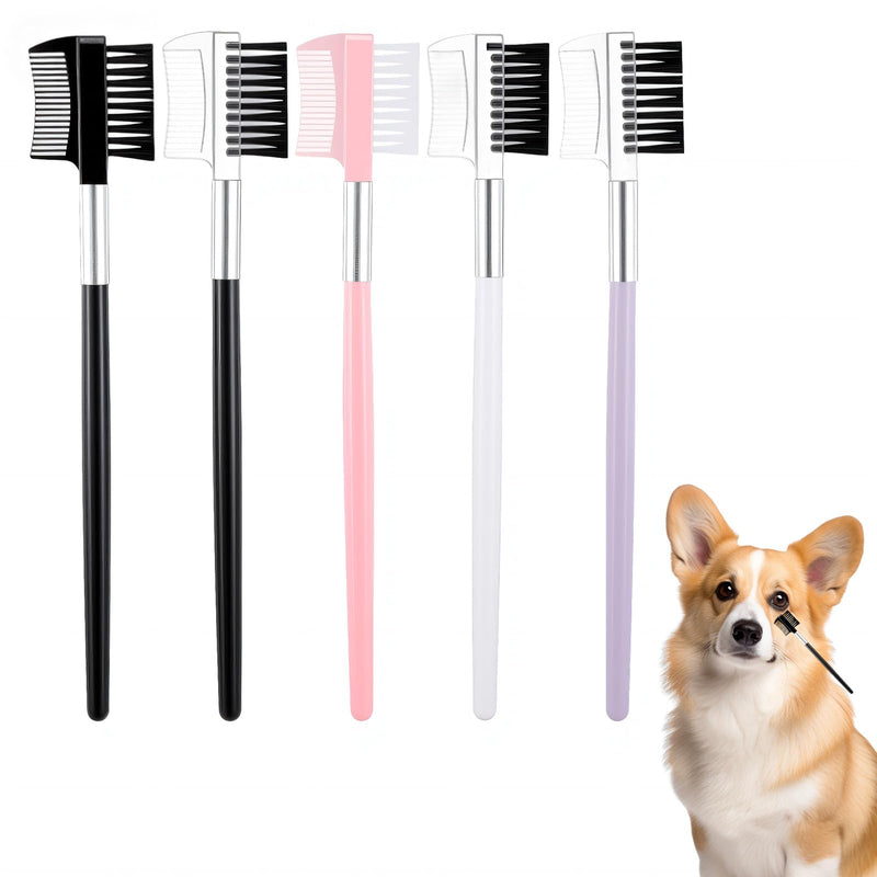 5 Pcs Dog Eye Comb for Gunk Small Dog, Double-Ended Dog Tear Stain Comb, Dog Face Comb for Small Dogs Grooming and False Eyelashes Separation