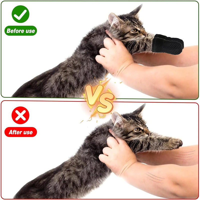 JEYORZY 4pcs Adjustable Mesh Cat Shoes Breathable Cat Paw Protector Cat Boots for Bathing Pets Cutting Nails Checking - BeesActive Australia