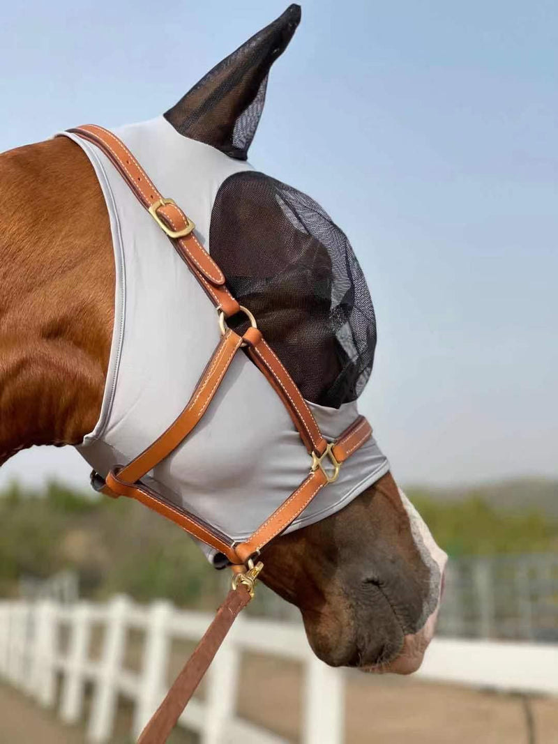 TGW RIDING Horse Fly Mask Super Comfort Horse Fly Mask Elasticity Fly Mask with Ears We Only Make Products That Horses Like (Gray, M) Gray Medium - BeesActive Australia