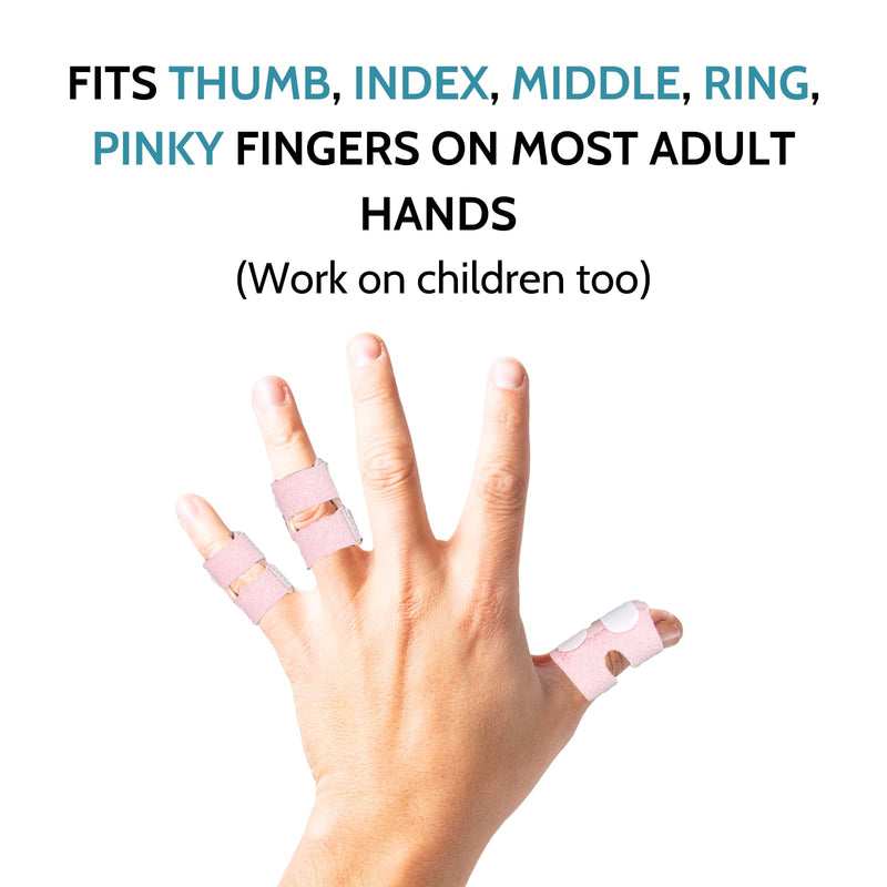 5 Pcs Thumb Finger Splint,Trigger Finger Splints,Finger Brace,Injured Mallet Finger,Broken Fingers Straightening,Pain Relief,Arthritis or Support for Fingers,Suitable for thumb, Index, Middle, Ring, Pinky Finger (Pink) Pink - BeesActive Australia