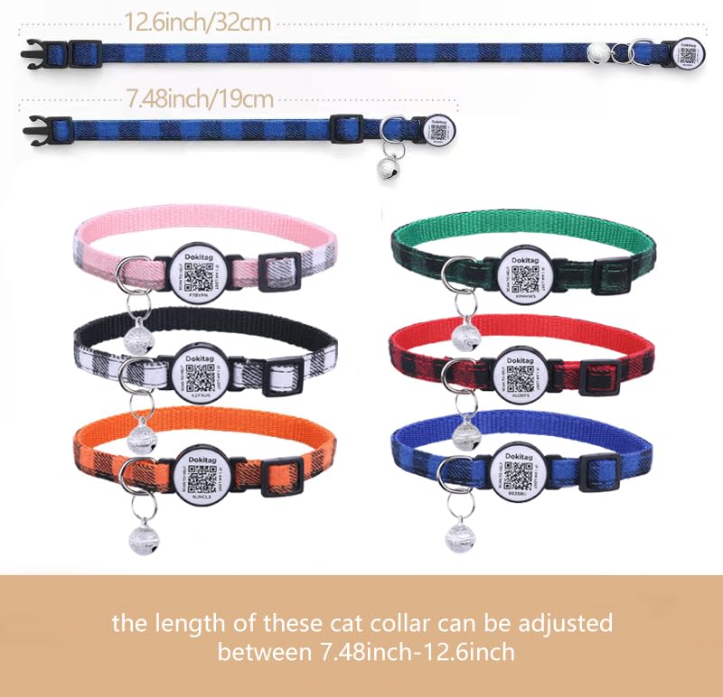 Cat Collar with Pet ID Tag,Breakaway Cat Collar with QR Code,Cat Collar with QR Code Tag, Cat Collar with Bell and QR,Pet Online Profile-Scan QR Receive Instant Pet Location Alert Email (Pink) Pink - BeesActive Australia