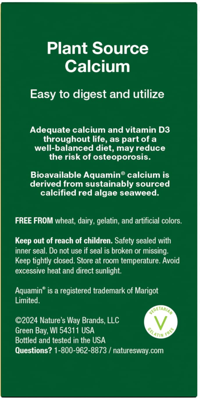 Nature’s Way Alive! Calcium Bone Support Tablets*, 1,200 mg Calcium, 60 ct | Max Absorption Calcium Supplement with Vitamins D3, K2, & Magnesium, Promotes Bone Health and Bone Density*, Gluten Free 60 Count (Pack of 1)