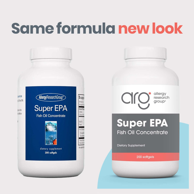 ARG Super EPA 720 mg EPA and 480 mg DHA, Omega-3, 200 Softgels | Concentrated Omega-3 Fish Oil Softgels for Cardiovascular and Brain Health Support, 100 Servings
