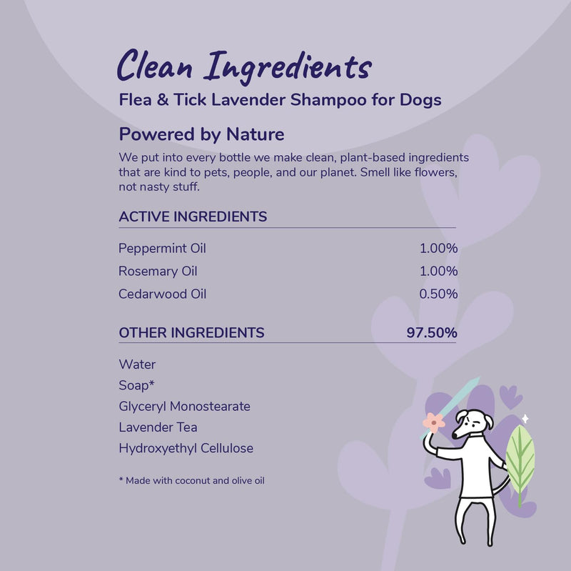 kin+kind Flea and Tick Shampoo for Dogs Vet Formulated - Plant Powered, Safe and Effective Dog Shampoo with Coconut and Olive Oil - Lavender Scent - Prevent Fleas and Ticks - Made in USA 12 fl oz - PawsPlanet Australia