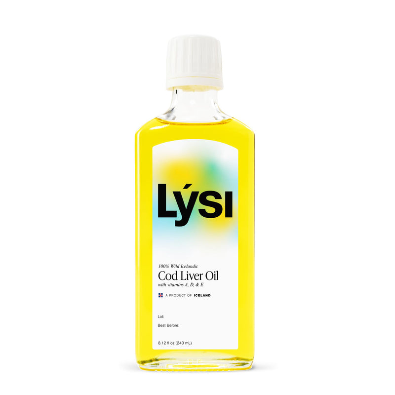 LYSI Icelandic Cod Liver Oil Liquid Supplement, Mint, 8.12 fl oz | 1,100 mg omega-3 per tsp, EPA 740 mg & DHA 920 mg per 2 tsp, vitamins A, D & E, 24 servings