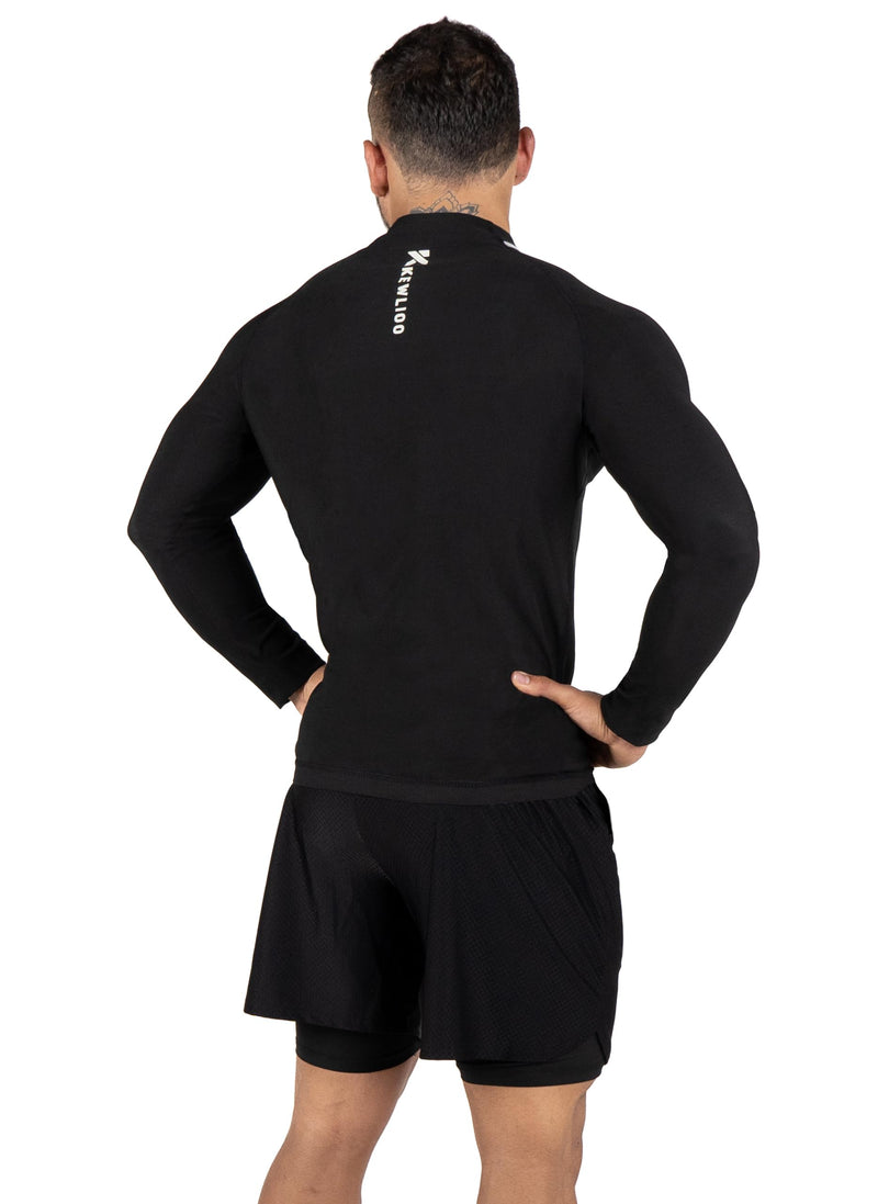 Kewlioo Pro Men's Heat Trapping Sauna Suit For Men, Sauna Long Sleeve Sauna Shirt for Gym, Workouts Black Jacket XX-Large