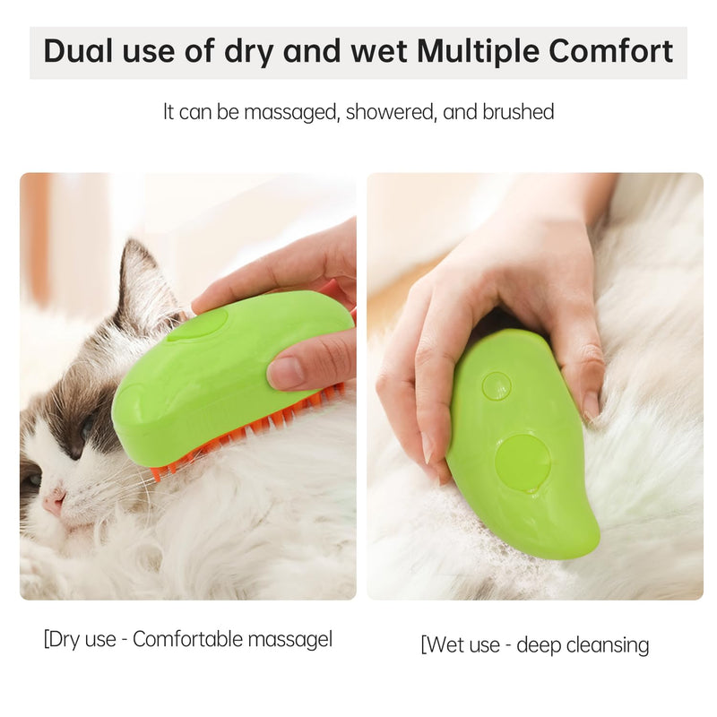 Cat Steam Brush for Shedding, 3 in 1 Cat Steamy Brush - Cat Hair Brush/Bath Brush/Cat Massager for Indoor Cats, Misty Brush Cat Comb with Steam, Multifunctional Pet Steaming Brush - BeesActive Australia