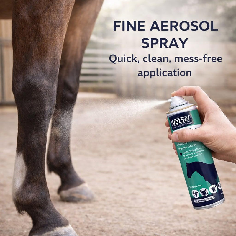 Silver Aluminium Spray for Animal Wounds | Veterinary Antiseptic Silver Spray for Horses, Dogs, Livestock & Equine Use | Breathable Protective Coating for External Wounds & Abrasions, 250ml Silver Spray 250ml (Pack of 1)