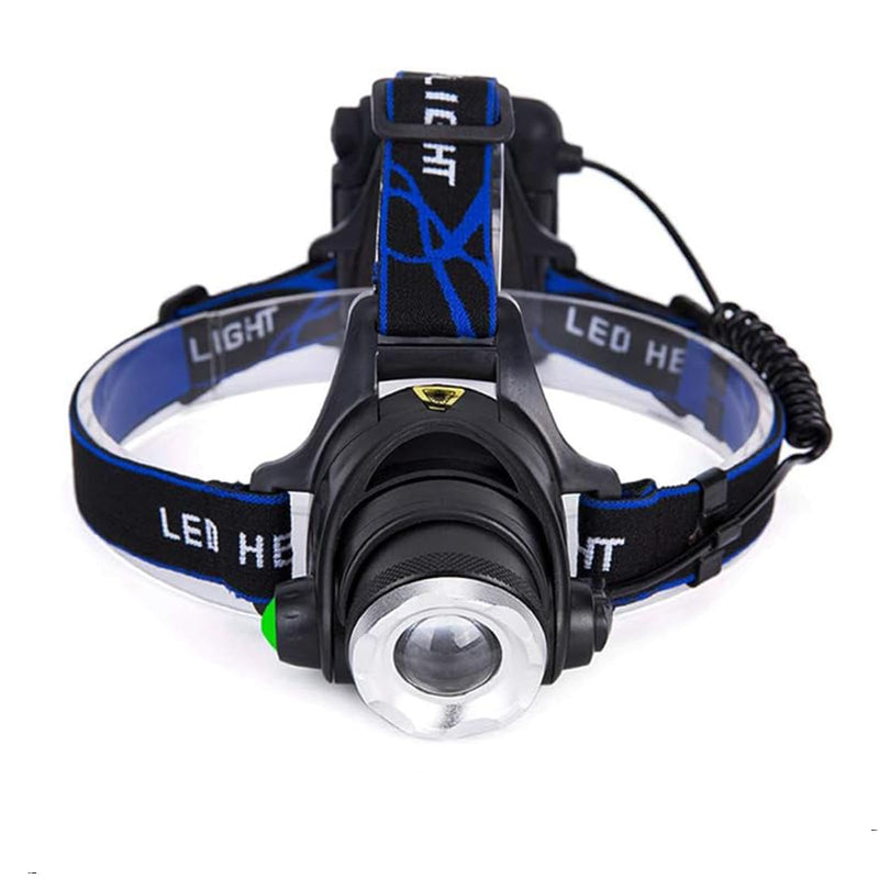 Multicolor Headlamp Flashlight 1000 Lumen Waterproof Zoomable Led Headlight with White Red Green Blue Light