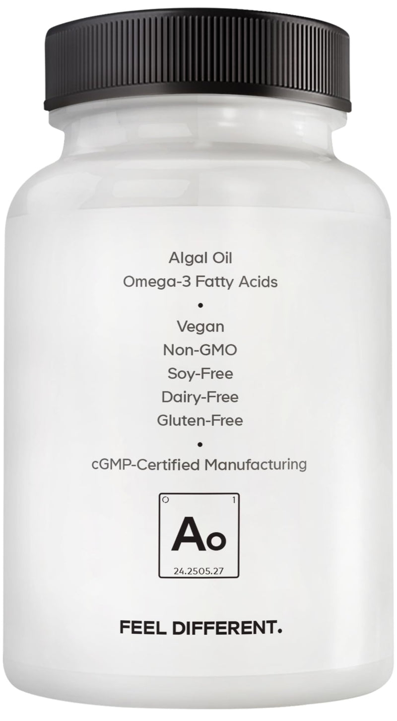 Amen Algal Oil Vegan Omega-3 Supplement, 1000 mg DHA & EPA, 60 Softgels | Plant-based microalgae omega-3, 1000mg DHA & EPA. Vegan, non-GMO.