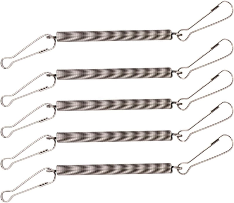 Silver 5Pcs Spring with 2 Clips Used Singly or in Combination to Hold Rabbit Water Dispenser Drinking Bottle for Small Animals Feeding and Watering Supplies - BeesActive Australia