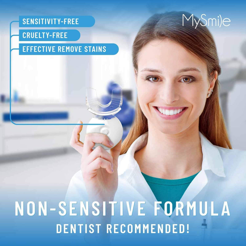 MySmile Teeth Whitening Kit with LED Light, 10 Min Fast Teeth Whitener with 3 x 35% Carbamide Peroxide Teeth Whitening Gel, Helps to Remove Stains from Coffee, Smoking, Wines, Soda, Food - BeesActive Australia
