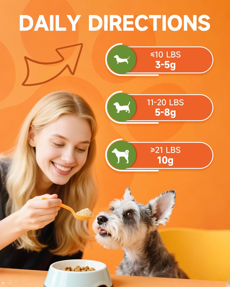 Pumpkin Powder for Dogs - Pumpkin for Dogs with Probiotics, Apple, Cranberry - Rich in Fibre for Gut Health, Digestion, Healthy Stool - Also Support Urinary Tract, Skin, Coat - Chicken Flavor