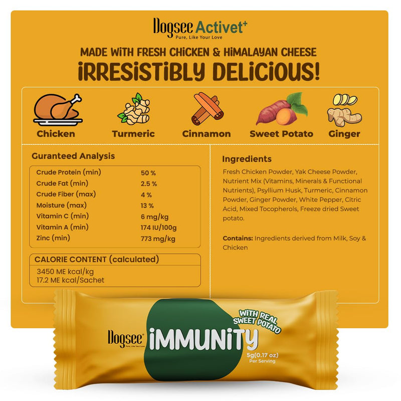 Dogsee Activet+ Freeze Dried Dog Food Topper with Yak Cheese Powder, Dog Supplement for Multi Vitamin, Boosting Immunity, Supports Growth, Improve Overall Health & Digestion (30 Sachets) Powder - 30 Sachets