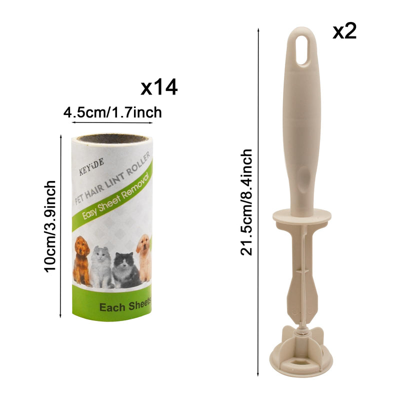 Littlegaofeithing 14 rolls of animal hair, adhesive roll for clothing with 2 handles, for clothes, hair, sofa, bed, cat and dog hair. - BeesActive Australia