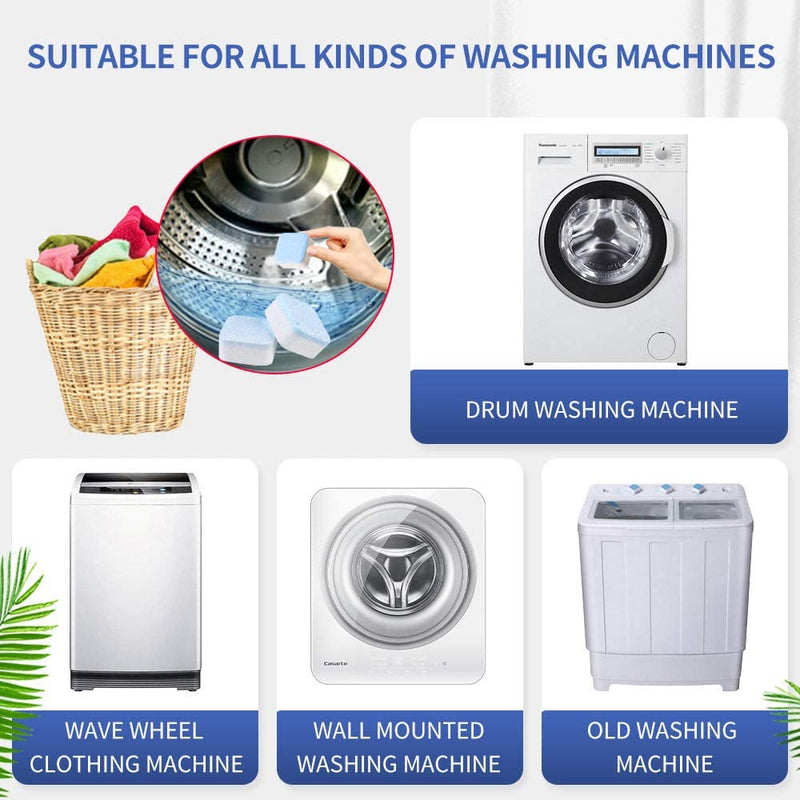 NATRUTH Washing Machine Cleaner Descaler 30 Pack Deep Cleaning Washer cleaner Tablets For HE Front Loader & Top Load Washer - BeesActive Australia