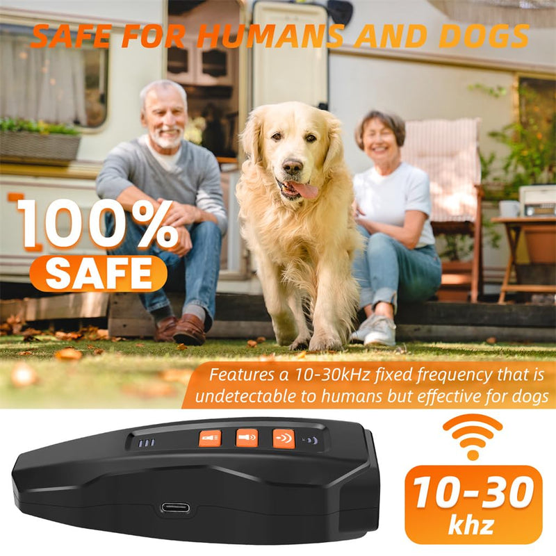 Dog Bark Deterrent Device, Ultrasonic Anti Barking, Rechargeable Anti-Barking Device for Dogs Safe & Effective Portable Anti Barking 33FT Bark Control Indoor Outdoor with Flashlight Black