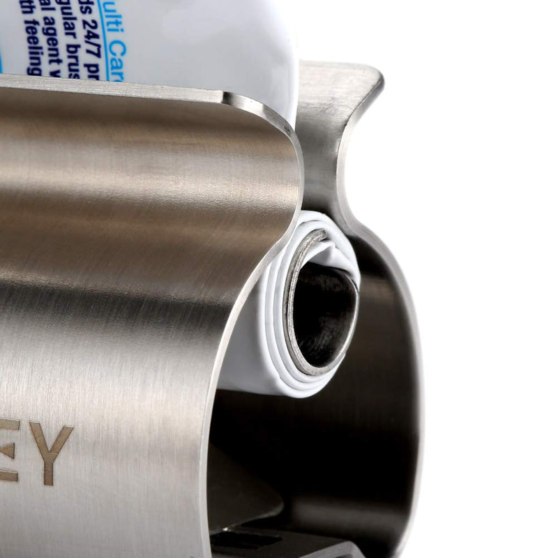 XYKEEY Set of 2 Toothpaste Squeezer Rollers, Metal Toothpaste Tube Wringer Seat Holder Stand (Stainless Steel) Stainless Steel - BeesActive Australia