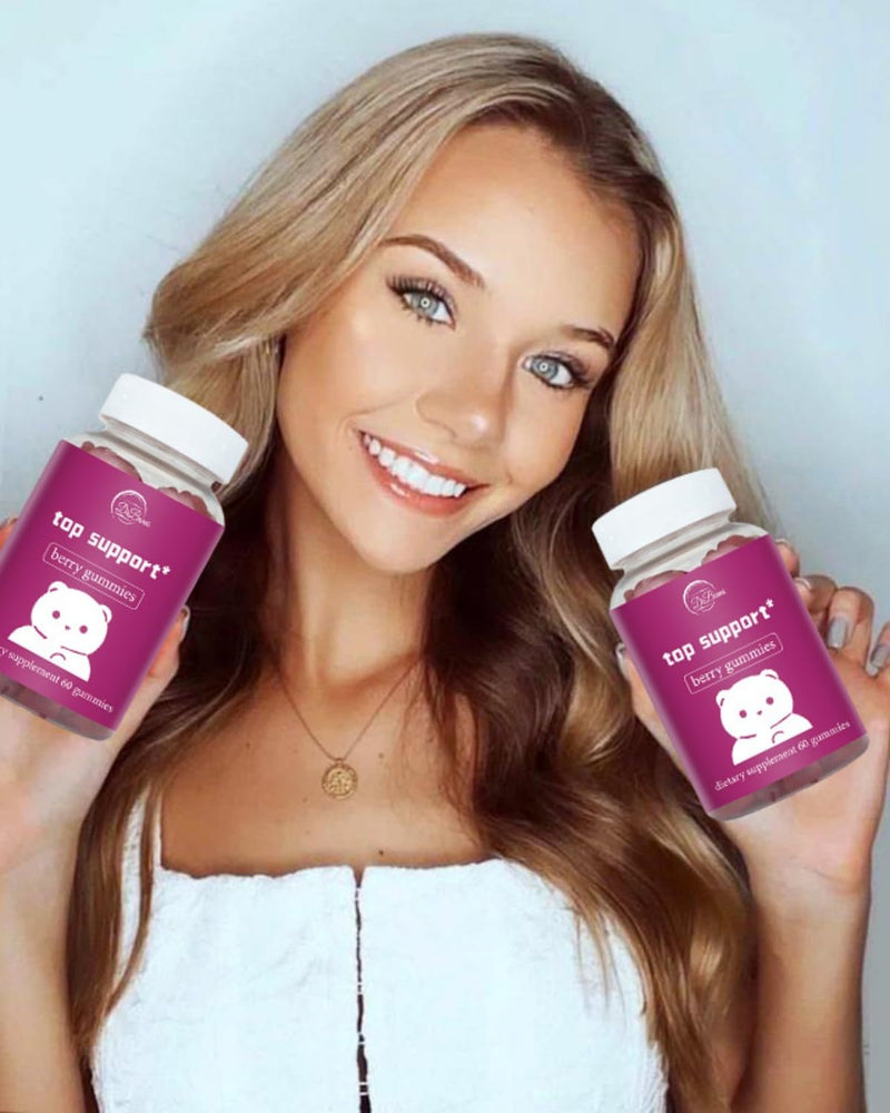 Top Support Gummies for Women: Gummies for Natural Balance and Confidence - Fitness Supplement with Essential Vitamins 60 Gummies Peach Support