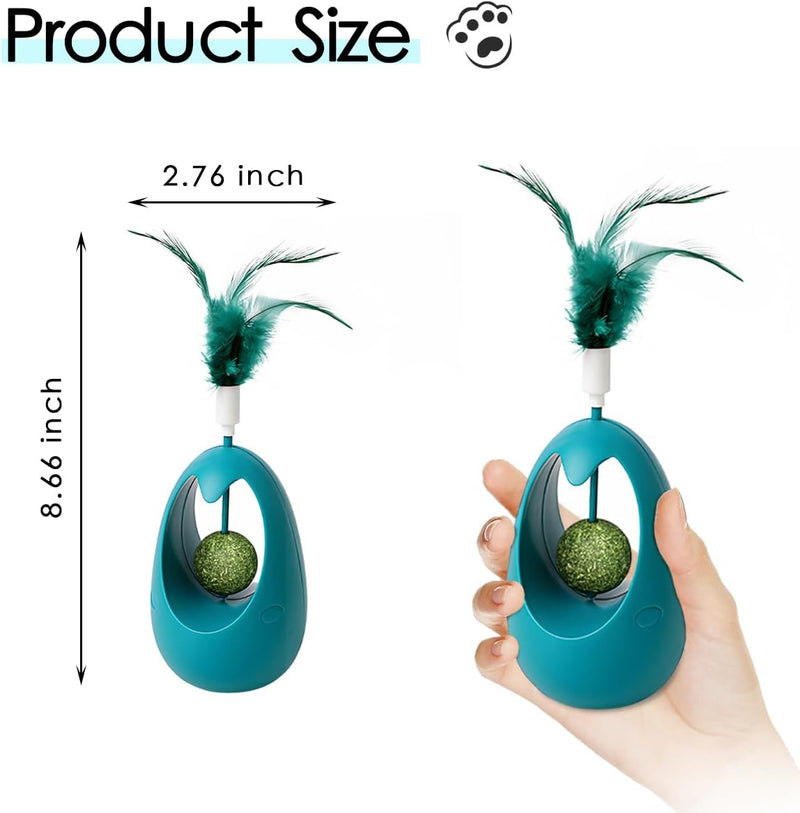 Tumbler Interactive Feather cat Toy with Mint Ball Interactive Cutout cat Supplies Pet Toy. Stimulate Hunting Instinct, Promote Physical and Mental Ex