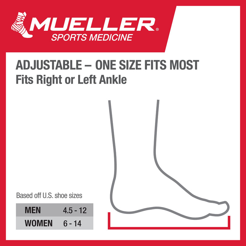 Mueller Sports Medicine Green Adjustable Ankle Support Brace, Ankle Pain Relief Support for Men and Women, Ideal for Sprains, Strains, Arthritis, Black, One Size Green/Black