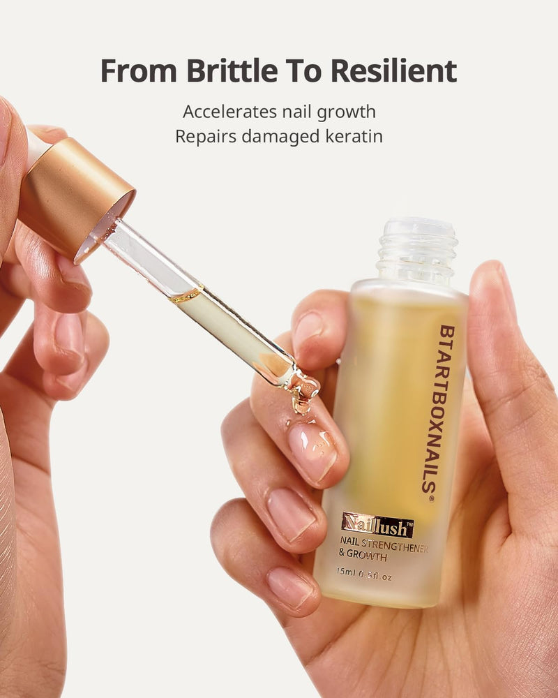 BTARTBOXNAILS Naillush Nail Strengthener & Growth - Repair Damaged Nails, Strengthen Weak & Thin Nails, Extra Strong Nail Growth Treatment, Long Lasting Nail Hardener, 15ml C-Naillush Nail Strengthener & Growth 15ml - BeesActive Australia