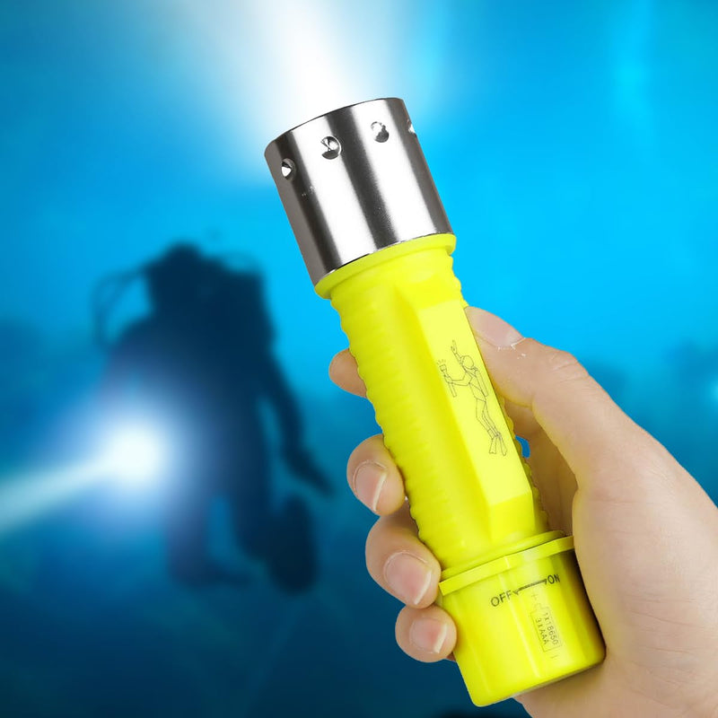 NAKCNM WishDeal 2 Pack Diving Flashlight Underwater LED Scuba Dive Lights Super Bright IPX8 Waterproof 3 Modes for Outdoor Activities with Rechargeable Battery and Charger - BeesActive Australia