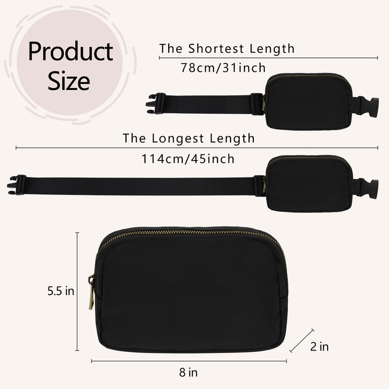 Waist Pack for Running Fanny Pack forWomen and Men Gift and Men Crossbody Belt Bag Bum Bag with Adjustable Strap for Sports Light Purple Black+Grass Green 2 Pack Fanny Pack - BeesActive Australia